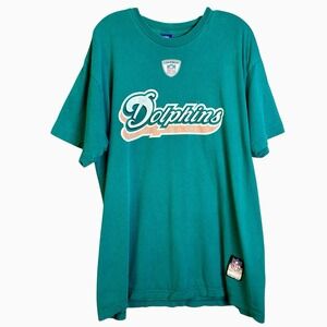 Vintage 90s Reebok NFL Miami Dolphins Aqua T-Shirt Men's Large